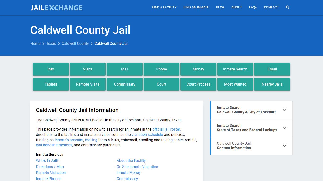 Caldwell County Jail, TX Inmate Search, Information